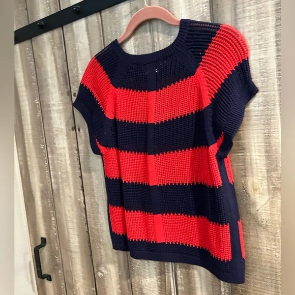 NWT Clare V. Red and blue knit top, M - Picture 10 of 12